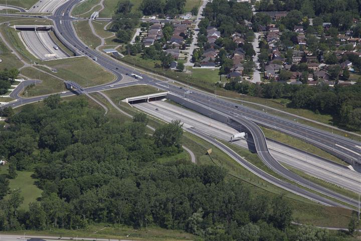 Aerial photograph of the Parkway from Summer 2017